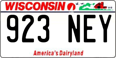 WI license plate 923NEY