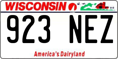 WI license plate 923NEZ