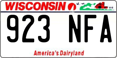 WI license plate 923NFA