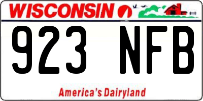 WI license plate 923NFB