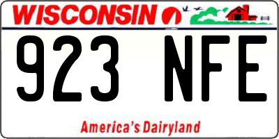 WI license plate 923NFE