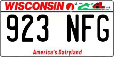 WI license plate 923NFG