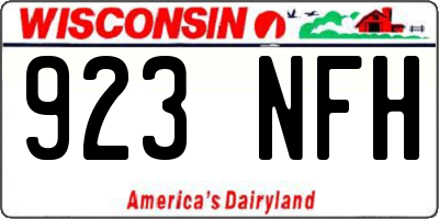 WI license plate 923NFH