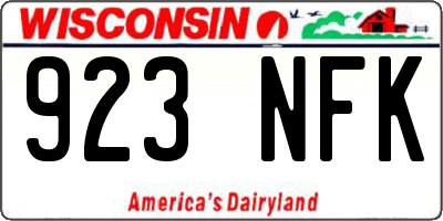 WI license plate 923NFK