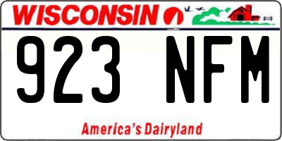 WI license plate 923NFM