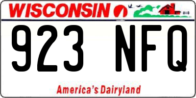 WI license plate 923NFQ