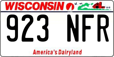 WI license plate 923NFR
