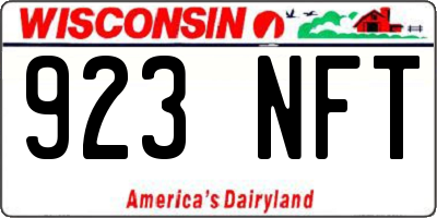 WI license plate 923NFT