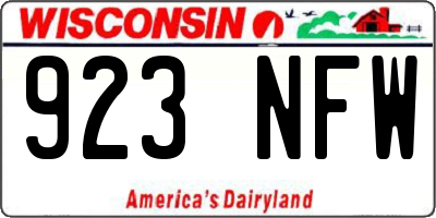 WI license plate 923NFW