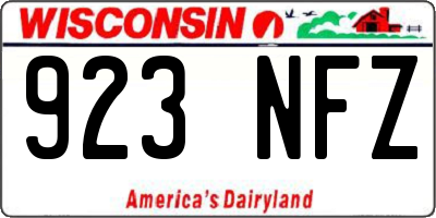 WI license plate 923NFZ