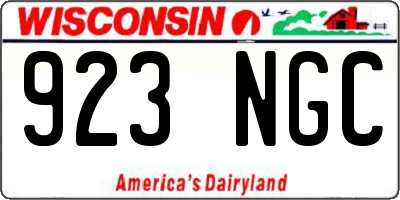 WI license plate 923NGC