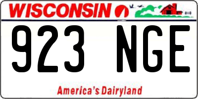 WI license plate 923NGE