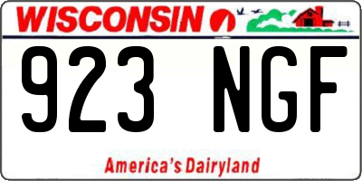 WI license plate 923NGF