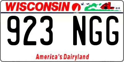 WI license plate 923NGG