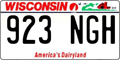 WI license plate 923NGH