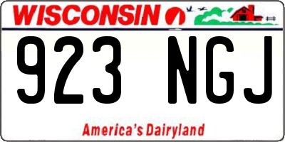 WI license plate 923NGJ