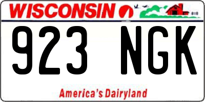 WI license plate 923NGK