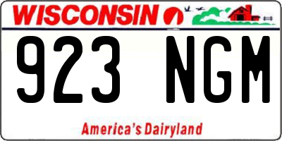 WI license plate 923NGM