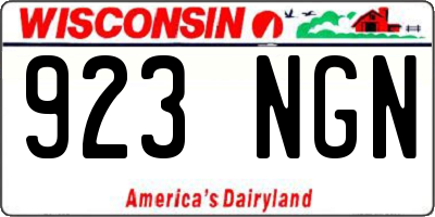 WI license plate 923NGN