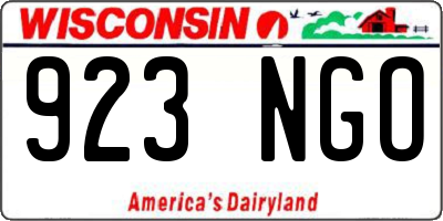 WI license plate 923NGO