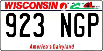 WI license plate 923NGP