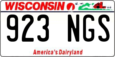WI license plate 923NGS