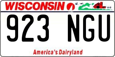 WI license plate 923NGU