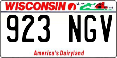 WI license plate 923NGV