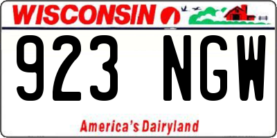 WI license plate 923NGW