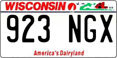 WI license plate 923NGX