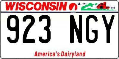 WI license plate 923NGY