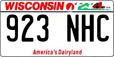 WI license plate 923NHC