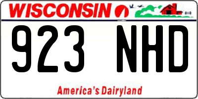 WI license plate 923NHD