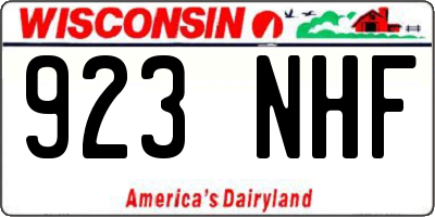 WI license plate 923NHF