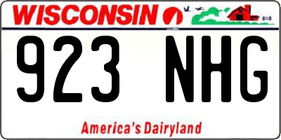 WI license plate 923NHG
