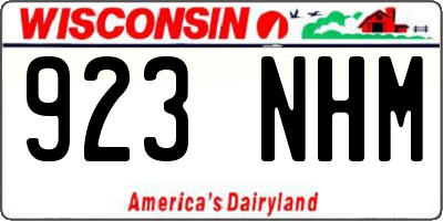 WI license plate 923NHM