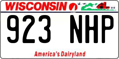 WI license plate 923NHP
