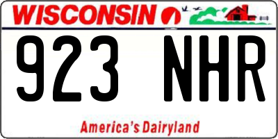 WI license plate 923NHR