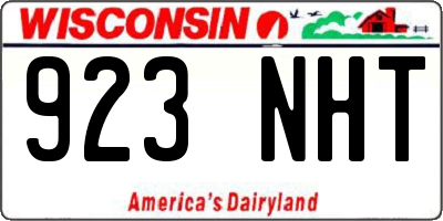 WI license plate 923NHT