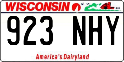 WI license plate 923NHY