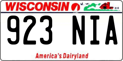 WI license plate 923NIA