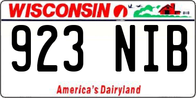 WI license plate 923NIB