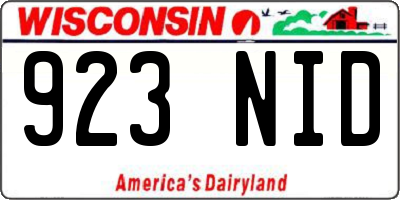 WI license plate 923NID