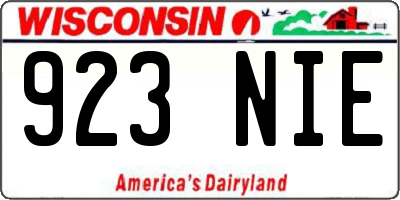 WI license plate 923NIE