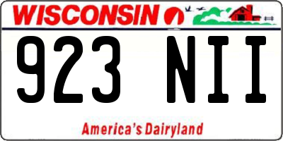 WI license plate 923NII