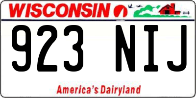 WI license plate 923NIJ