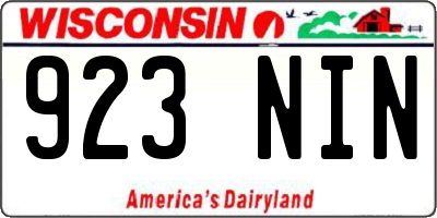 WI license plate 923NIN