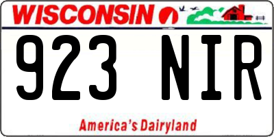 WI license plate 923NIR