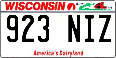 WI license plate 923NIZ