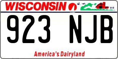 WI license plate 923NJB